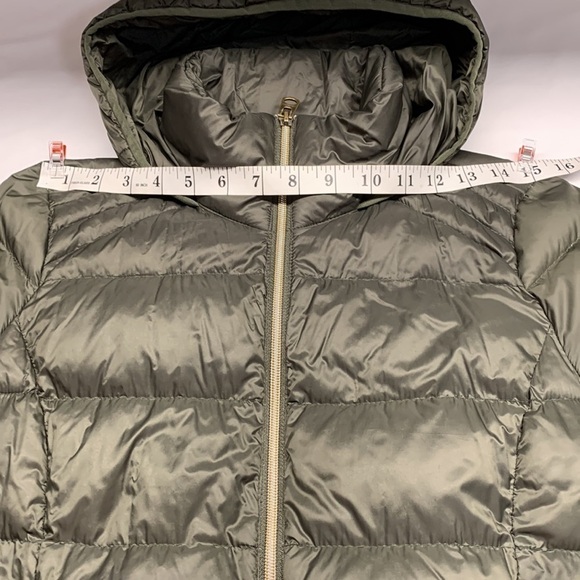 Lucky Brand Nylon Puffer Jacket w/ Hood Down Filled Colour Army Green Size Small - Picture 9 of 14